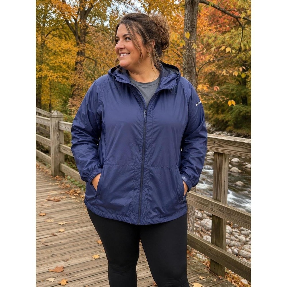 Columbia Navy Rain Jacket (Sz. 1X)